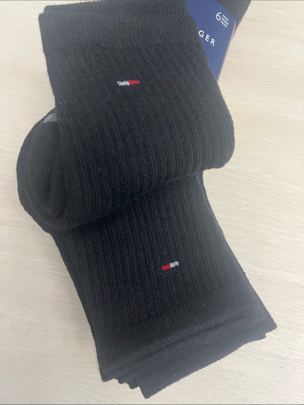 Tommy Hilfiger Men's Black Cushion High Quarter Socks - 6 Pack - Picture 4 of 9
